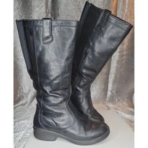 Keen Baby Bern Tall Boots Women's 8 1011461 Leather Black Side Zip elastic calf